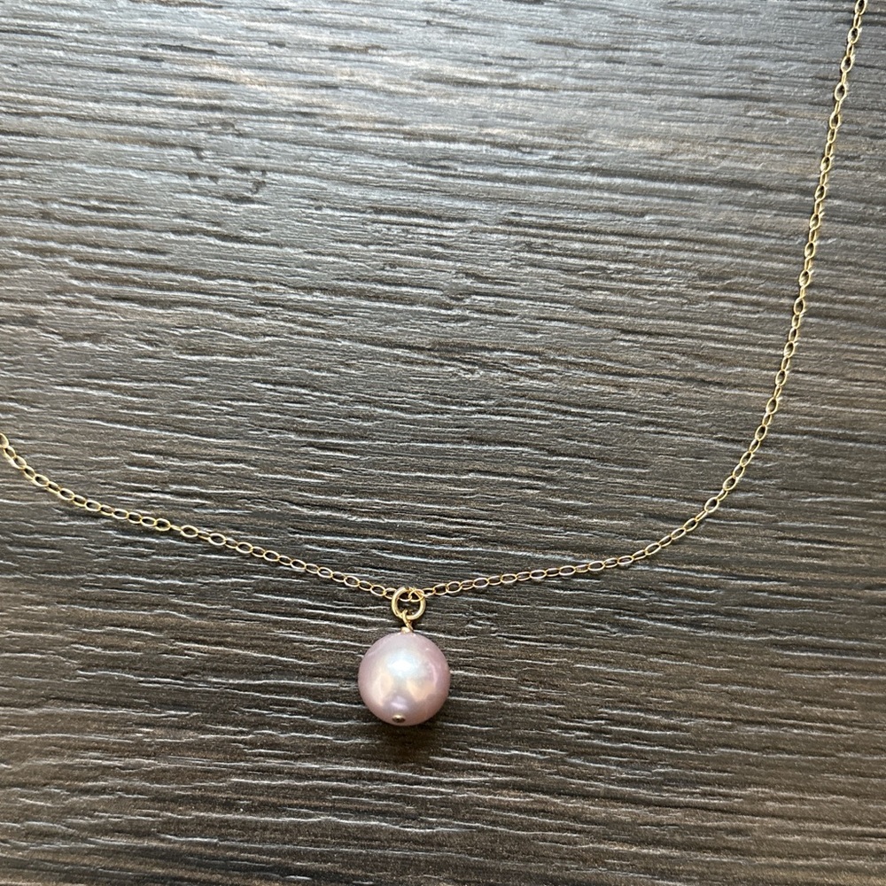 Elegant Gold filled 18” Necklace with Pink Pearl Pendant made in Hawaii